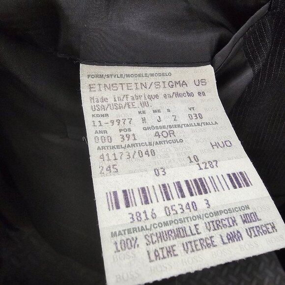 Hugo Boss 40R Gray Striped 3-Button Sport Coat Blazer Jacket V753 - Picture 11 of 11